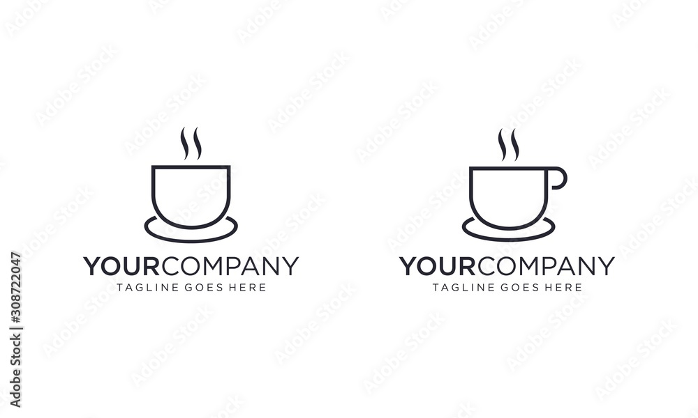 Vector cup of tea or coffee logo design concept Stock Vector | Adobe Stock