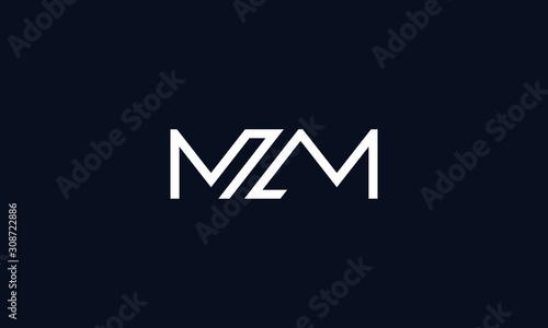 Minimalist line art letter MZM logo.