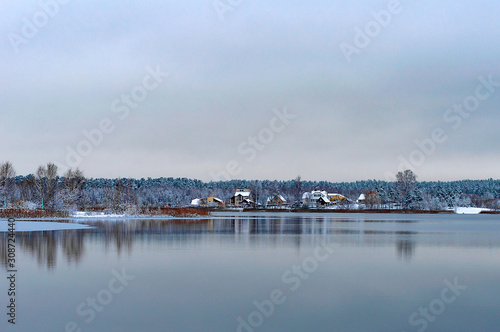 winter shore lake house © Xelissa