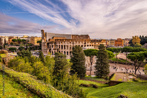 Beautiful Daylight Colosseum in Rome  cloudy  Italy