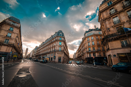 Aesthetic and geometric designed street view from Paris downtown