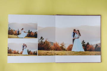 Luxury white leather wedding photo album and photo book