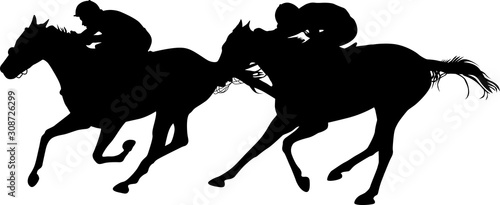 two horses in the finish of a horse race