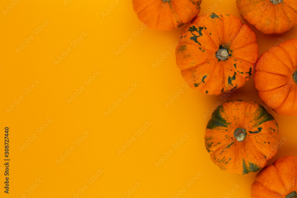 Creative Top view flat lay pumkin composition. Creative Top view flat lay pumkin composition.