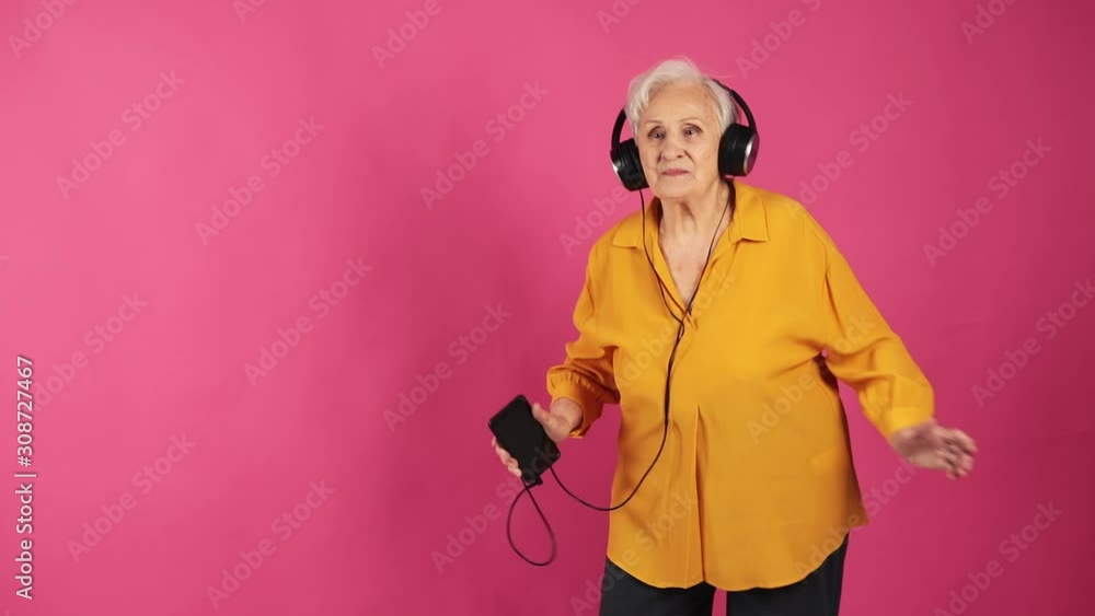 A Very Old Grandma Cool Incendiary Dancing To The Music In Big