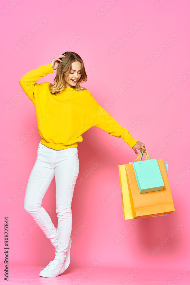 woman with shopping bags woman with shopping bags