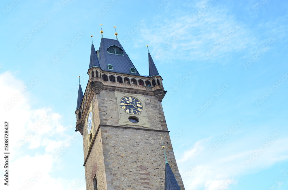 Fototapeta premium Old Town Hall with chimes in Prague