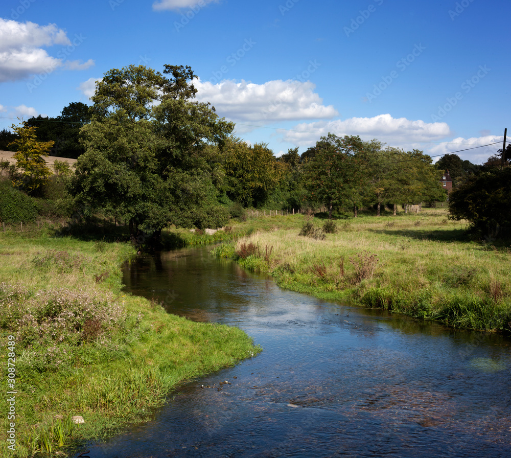 Watermeadows by the River Darenth at Eynsford, Kent, UK