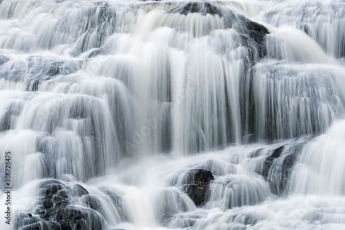 Landscape of Bond Falls captured with motion blur, Michigan's Upper Peninsula, USA 