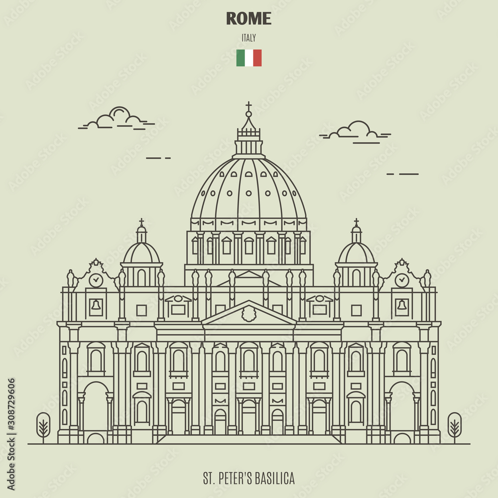 Fototapeta premium St. Peter's Basilica in Rome, Italy. Landmark icon