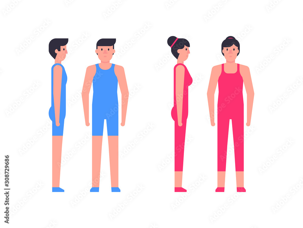 Fototapeta premium man and woman of fitness in sportswear