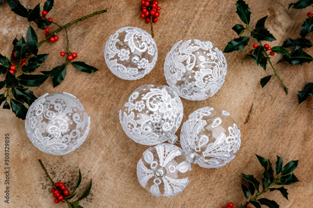 Preparing handmade Christmas decorations at home Preparing handmade Christmas decorations at home