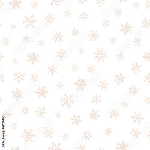 Wallpaper Mural Subtle snow seamless pattern. Elegant Christmas background with small snowflakes on white backdrop. Elegant pastel vector texture. Winter holiday theme. Minimalist repeat design for decor, print, web Torontodigital.ca