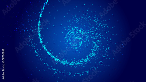The universe vortex constructed by the movement trajectory of luminescent particles and the abstract background of network technology big data