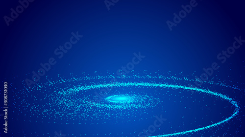 Photography The universe vortex constructed by the movement trajectory of luminescent partic