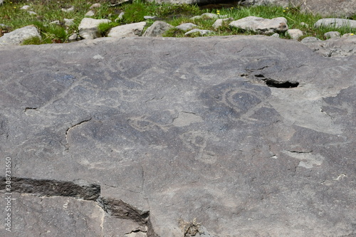Petroglyphs in the mountains of Armenia