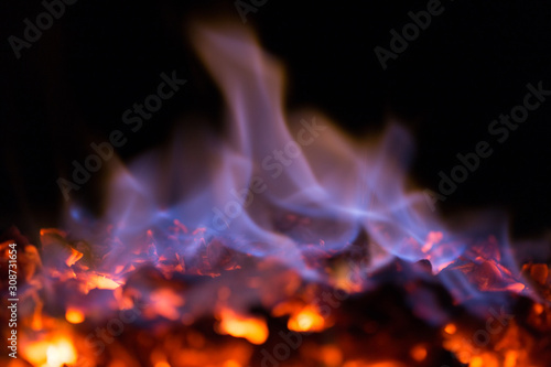 Texture embers closeup. Embers after a fire.