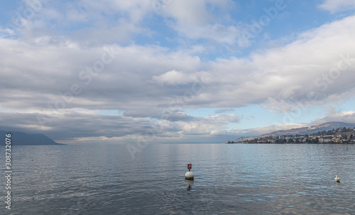 Lake. Leman. Swiss. Cold. Water. Clouds. Windy