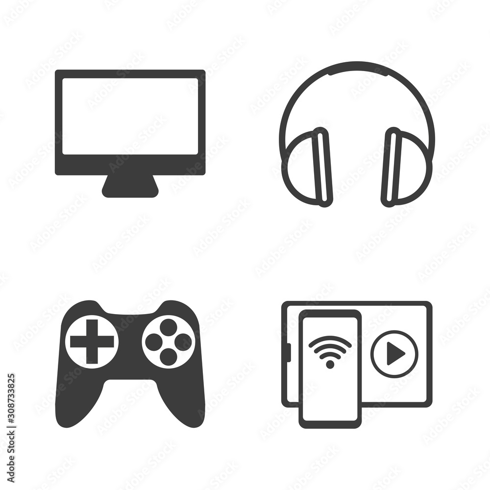 Set of play game devices icons - Modern icon design - Vector Pictogram Set of play game devices icons - Modern icon design - Vector Pictogram