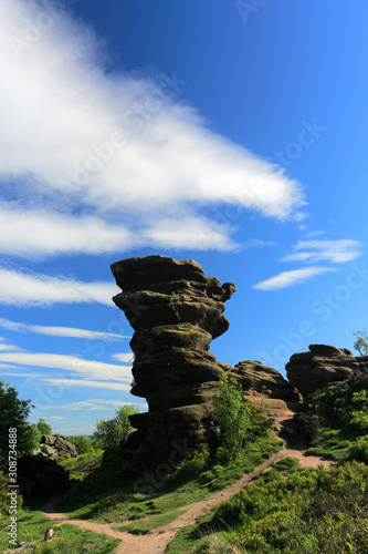 The Gritstone rock formations at Brimham Rocks, Nidderdale, North Yorkshire, England, UK