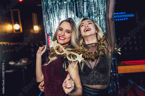 Photography Girls celebrating new years eve at the nightclub