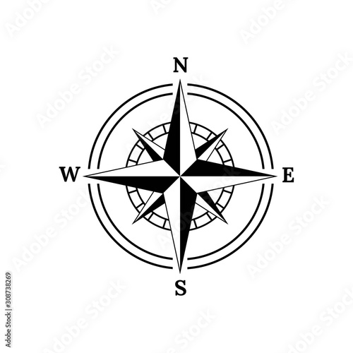 Compass logo, icon and symbol. illustration template design