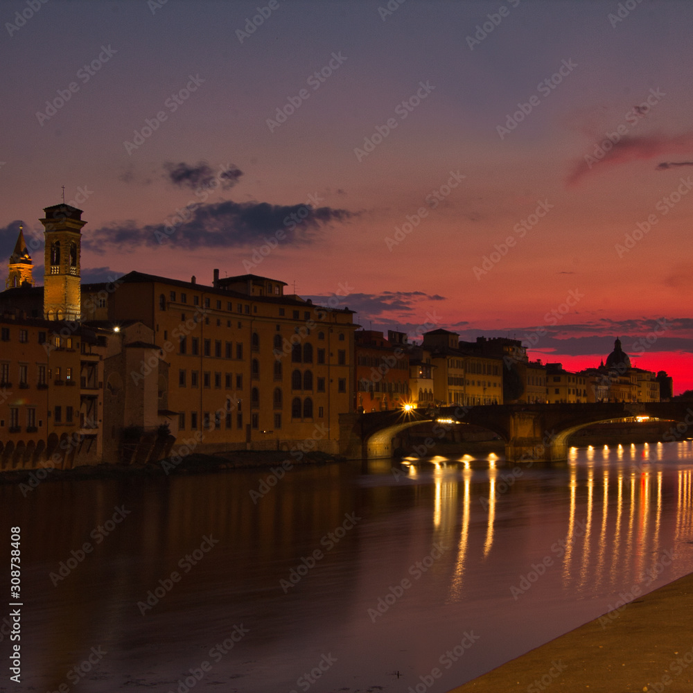 Sunset view of florence italy