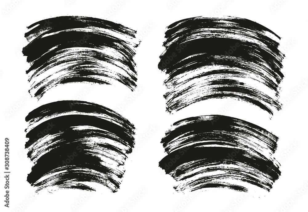 Flat Paint Brush Thin Curved Background High Detail Abstract Vector Background Set Flat Paint Brush Thin Curved Background High Detail Abstract Vector Background Set