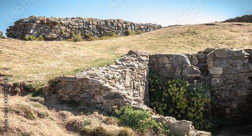 ruin of the old medieval castle south of the island of yeu, Vendee in France