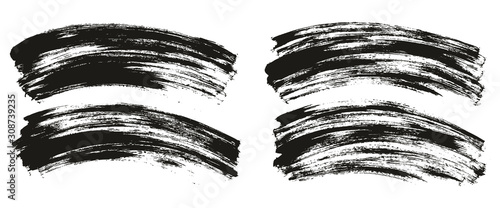 Flat Paint Brush Thin Curved Background High Detail Abstract Vector Background Set 