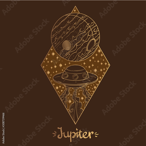 Landscape of planet. Rhombus. Jupiter