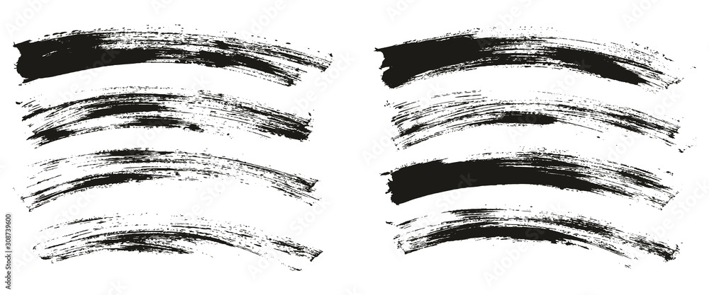 Flat Paint Brush Thin Curved Background High Detail Abstract Vector Background Set Flat Paint Brush Thin Curved Background High Detail Abstract Vector Background Set