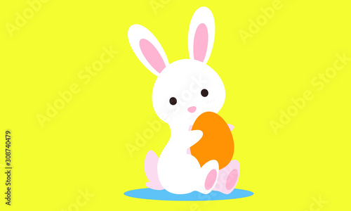 Easter bunny with egg © Natalie