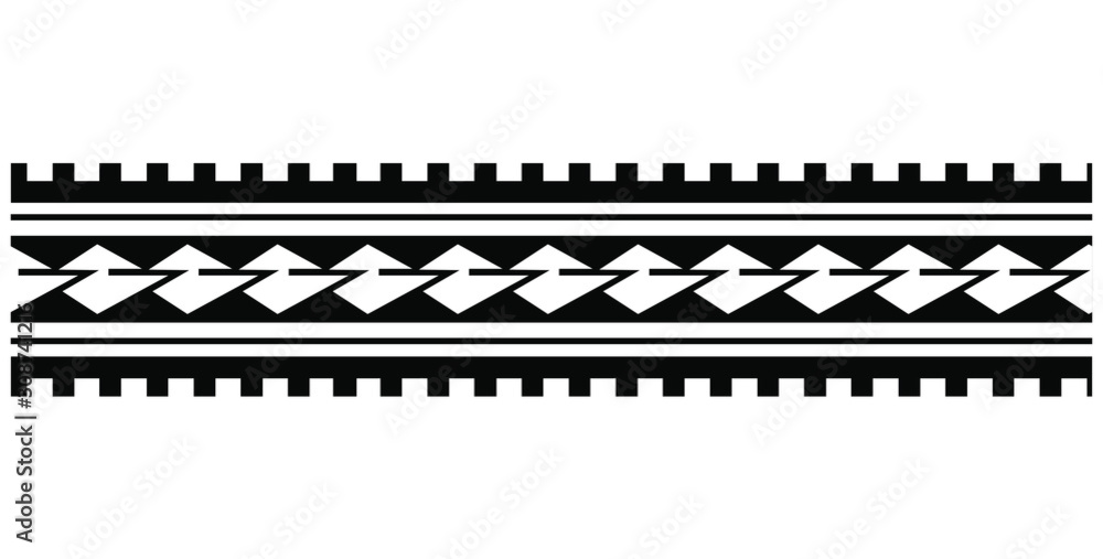 Polynesian Border Tattoo Design. Pattern Aboriginal Samoan