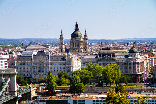 Budapest, Hungary: Scenic View of the Old City and the Danube River