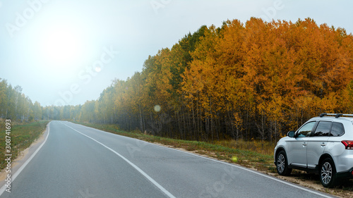 New journey concept. car on the road.