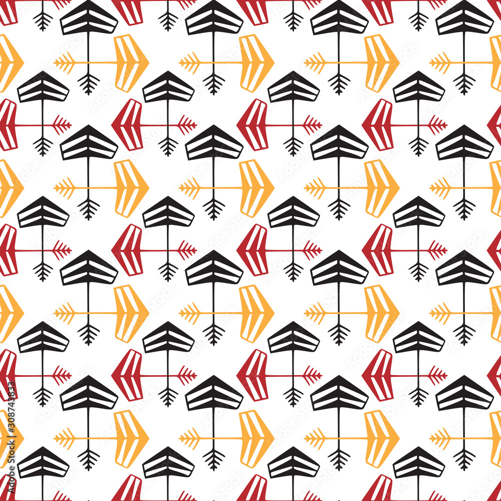 Ethnic arrows pattern. Modern seamless background. Bright arrows design for textile and web decoration. Ethnic arrows pattern. Modern seamless background. Bright arrows design for textile and web decoration.