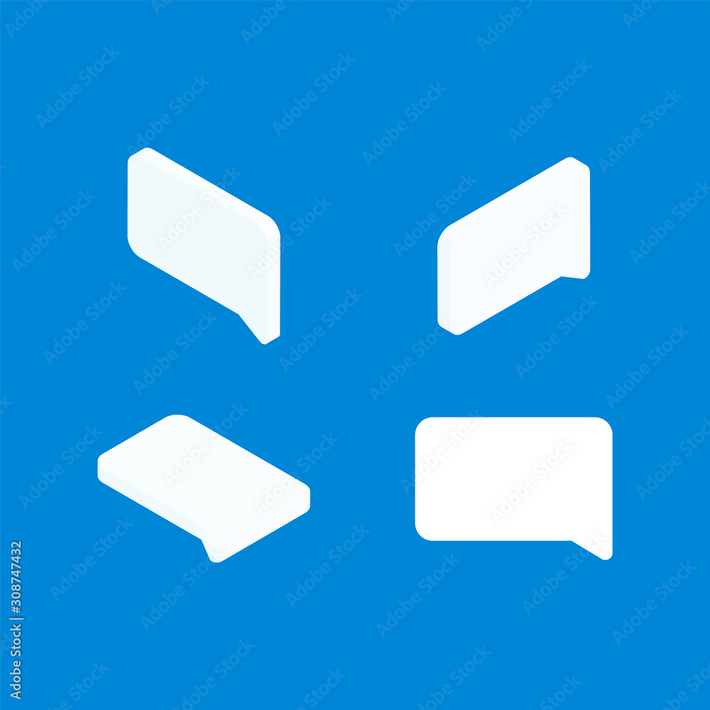 Social media isometric set. Interface chat set. Digital vector collection isolated on the blue background. Social media isometric set. Interface chat set. Digital vector collection isolated on the blue background.