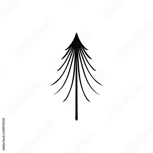Christmas tree doodle pine tree sketch tree drawing holiday decoration star ornament retro xmas