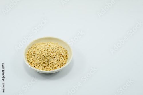 Fresh barley malts isolated on a white background.