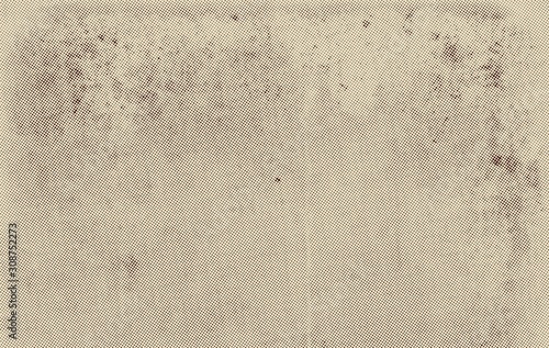 Aged newspaper halftone abstract dotted background and texture