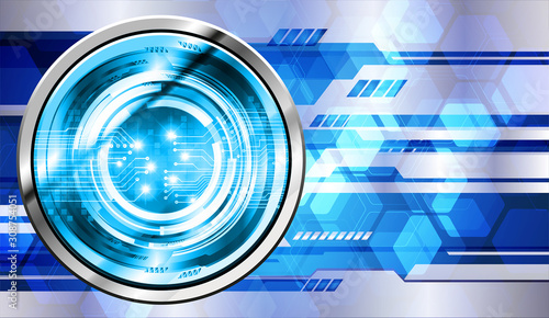 Blue eye cyber circuit future technology concept background