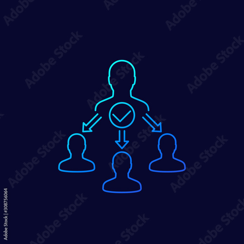 delegate, task delegation icon, linear