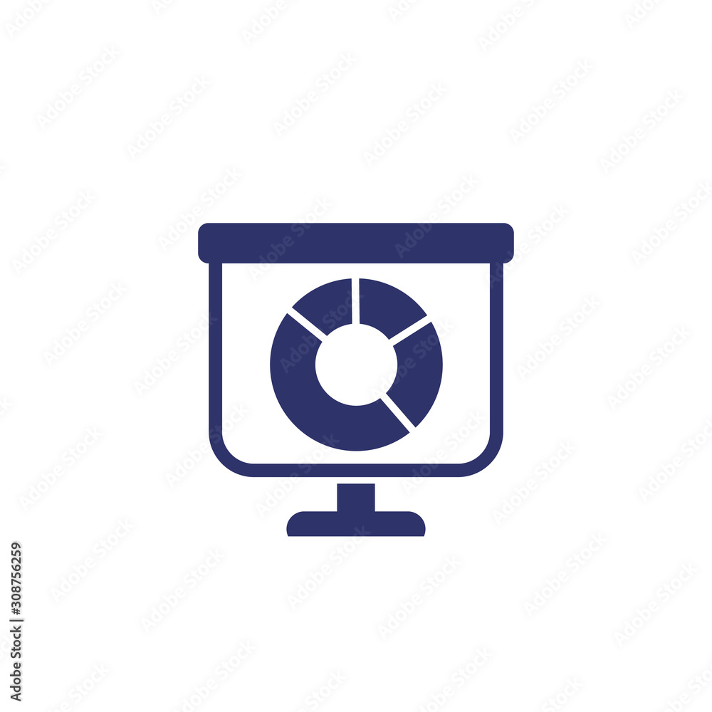 Presentation with pie chart icon Presentation with pie chart icon