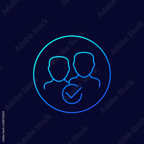 membership, join vector line icon