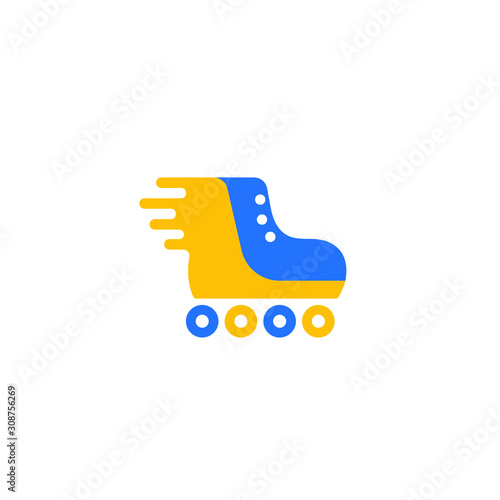 Roller skates vector logo icon