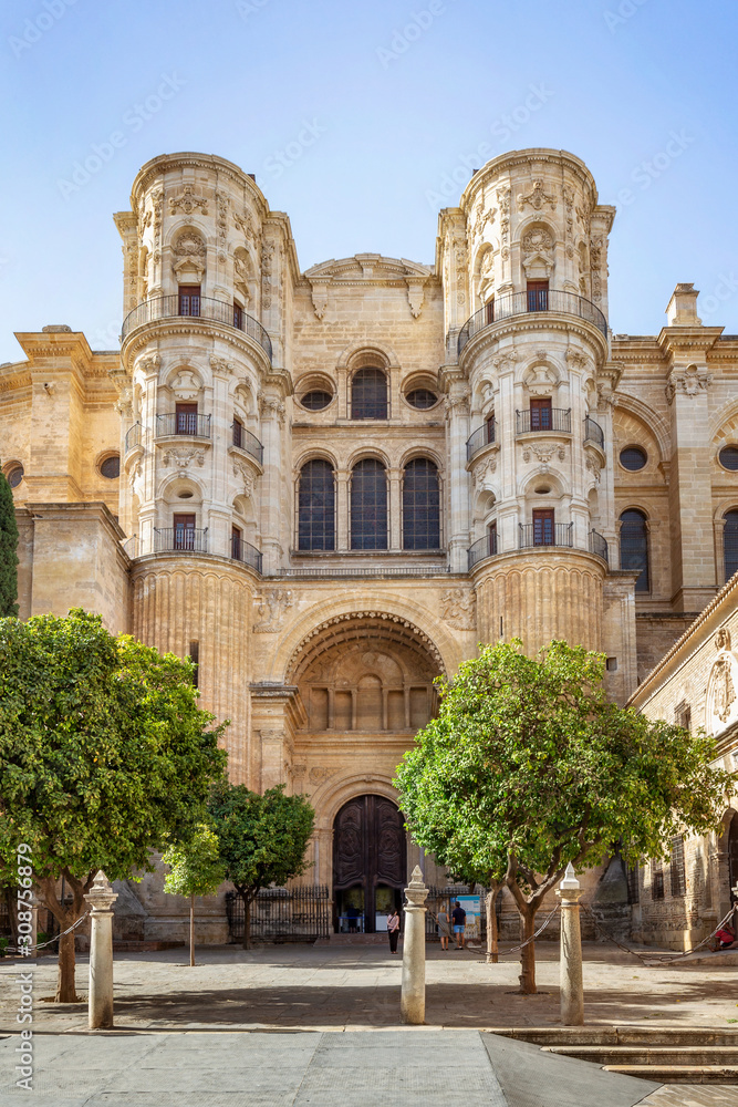 Portal of the Cathedral in Malaga, Spain