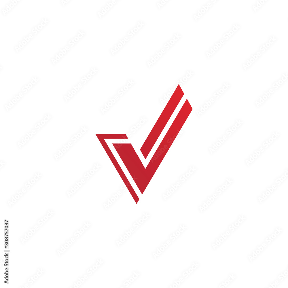 letter V check mark logo icon design template elements-vector letter V check mark logo icon design template elements-vector
