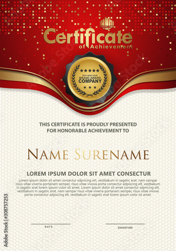 Certificate template with luxury and elegant texture modern pattern, diploma, Vector illustration