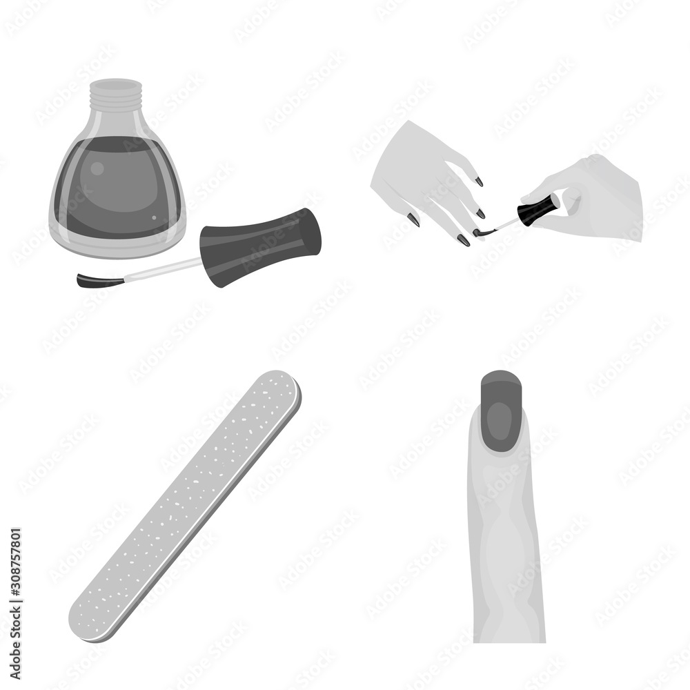 Isolated object of manicure and beauty symbol. Collection of manicure and fashion vector icon for stock.